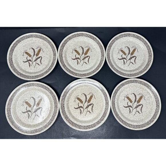 Homer Laughlin Other - 6 HOMER LAUGHLIN COUNTRY WHEAT 7" Plates Table Fair Homestead Harlequin Speckled